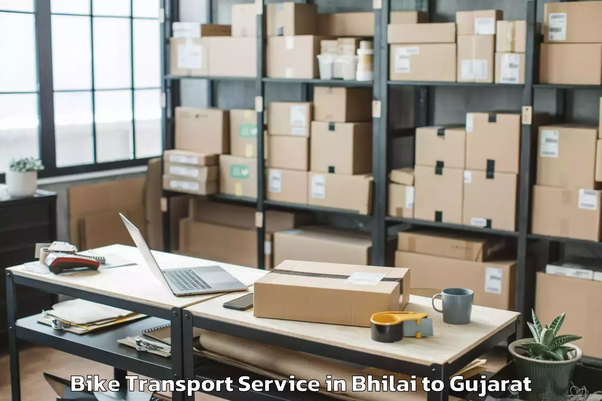 Top Bhilai to Kotda Sangani Bike Transport Available